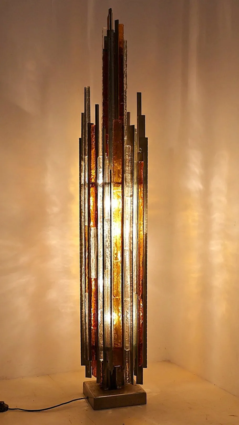 Outlet Pamono Brutalist Floor Lamp by Albano Poli, 1970s
