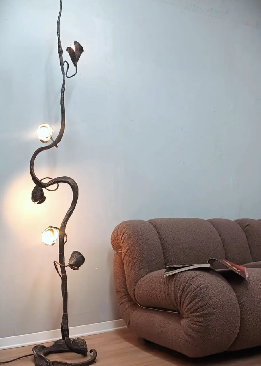 New Pamono Brutalist Floor Lamp by Salvino Marsura, 1970s