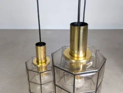 Clearance Pamono Brutalist Hanging Light from Glashütte Limburg