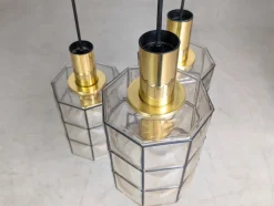 Clearance Pamono Brutalist Hanging Light from Glashütte Limburg