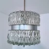 Clearance Pamono Brutalist Ice Glass Pendant Light from Kaiser-Leuchten, Germany, 1970s