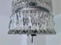 Clearance Pamono Brutalist Ice Glass Pendant Light from Kaiser-Leuchten, Germany, 1970s