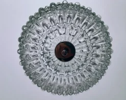 Clearance Pamono Brutalist Ice Glass Pendant Light from Kaiser-Leuchten, Germany, 1970s