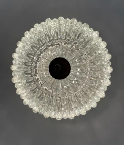 Clearance Pamono Brutalist Ice Glass Pendant Light from Kaiser-Leuchten, Germany, 1970s