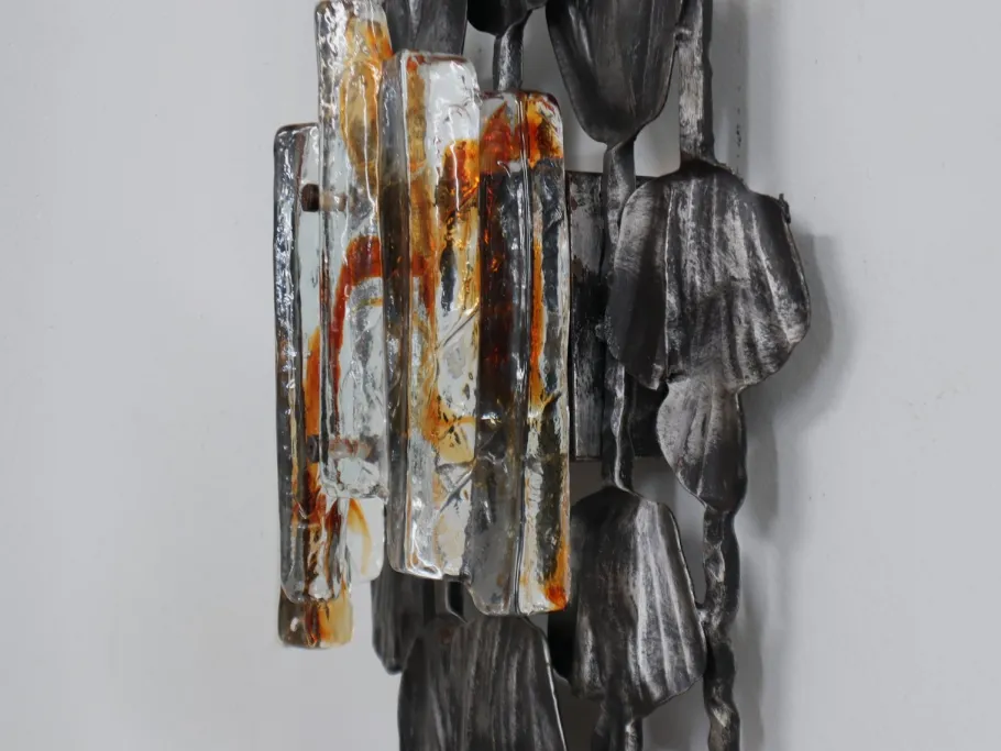 Best Pamono Brutalist Murano Glass Strips Sconces, Italy, 1970s, Set of 3