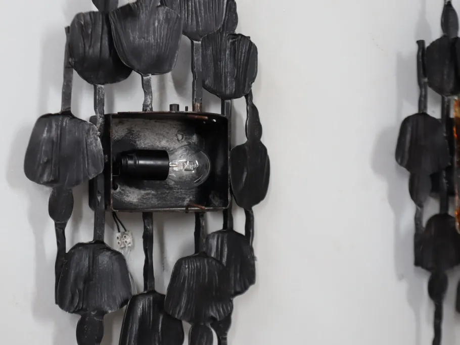 Best Pamono Brutalist Murano Glass Strips Sconces, Italy, 1970s, Set of 3