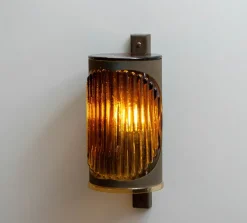 Best Pamono Brutalist Swedish Copper and Amber Art Glass Outdoor Wall Lamp from Ateljé Lyktan, 1960s
