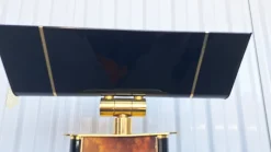 Hot Pamono Burl Wood and Brass Floor Lamp from Relco Milano, 1975