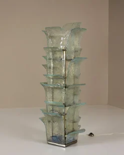 Outlet Pamono Cactus Lamp in Clear Blue Glass by Carlo Nason for Mazzega, 1970s