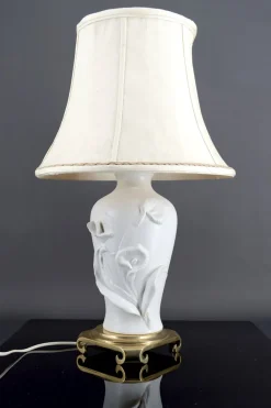 Best Pamono Calla Lily Lamp in Biscuit Porcelain by Nicholas Berbenczy for Franklin Mint, USA, 1986