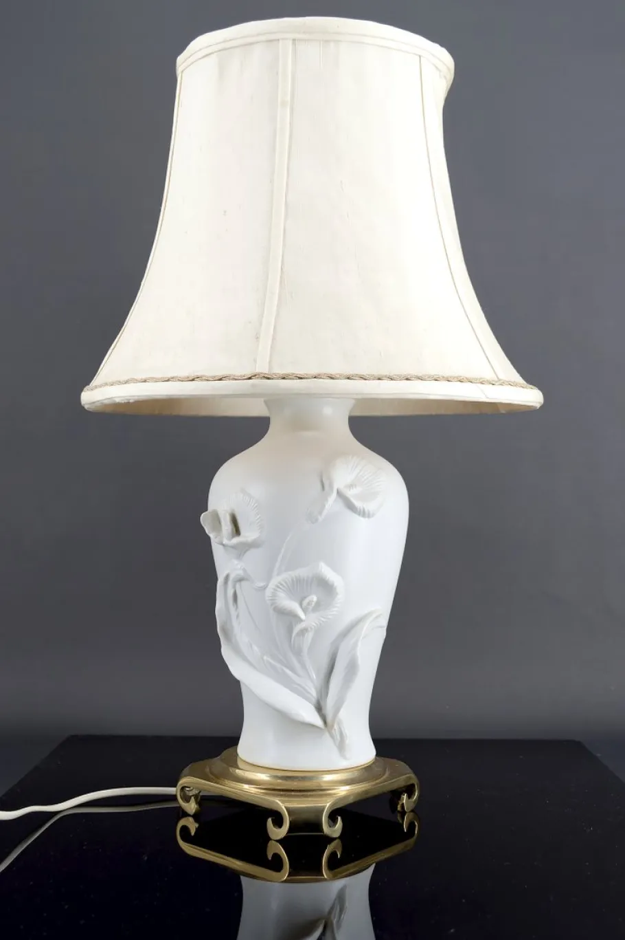 Best Pamono Calla Lily Lamp in Biscuit Porcelain by Nicholas Berbenczy for Franklin Mint, USA, 1986