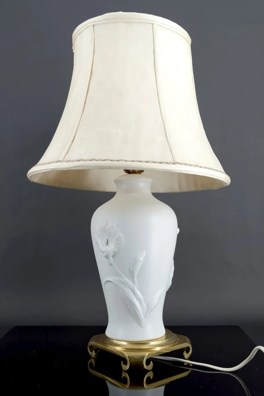 Best Pamono Calla Lily Lamp in Biscuit Porcelain by Nicholas Berbenczy for Franklin Mint, USA, 1986