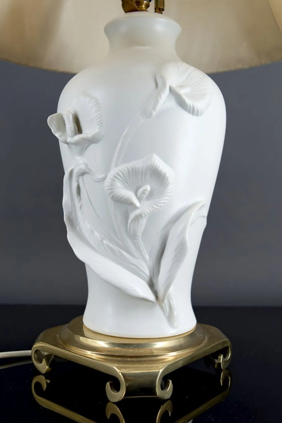 Best Pamono Calla Lily Lamp in Biscuit Porcelain by Nicholas Berbenczy for Franklin Mint, USA, 1986