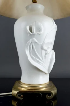 Best Pamono Calla Lily Lamp in Biscuit Porcelain by Nicholas Berbenczy for Franklin Mint, USA, 1986