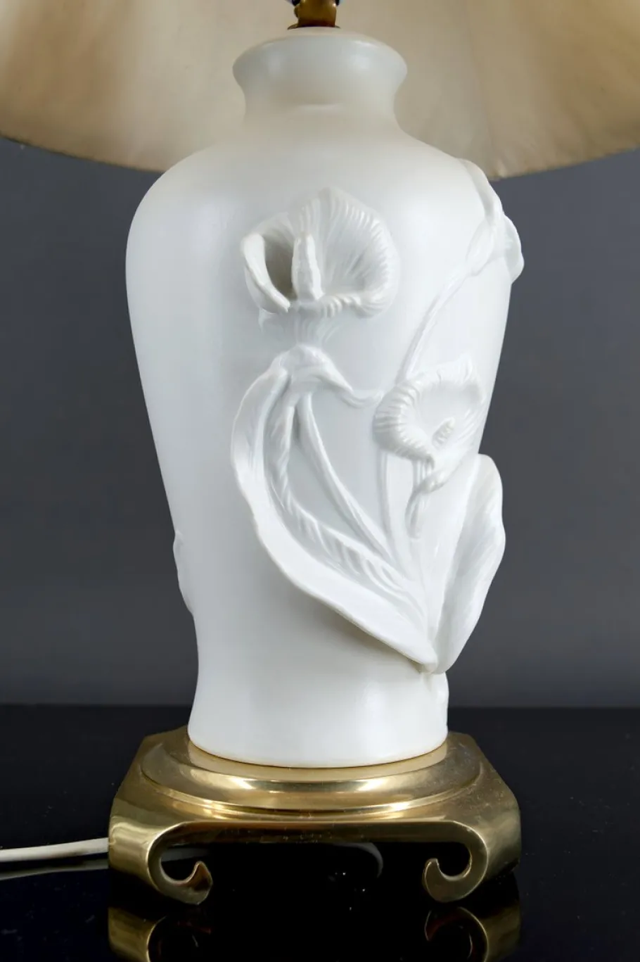 Best Pamono Calla Lily Lamp in Biscuit Porcelain by Nicholas Berbenczy for Franklin Mint, USA, 1986