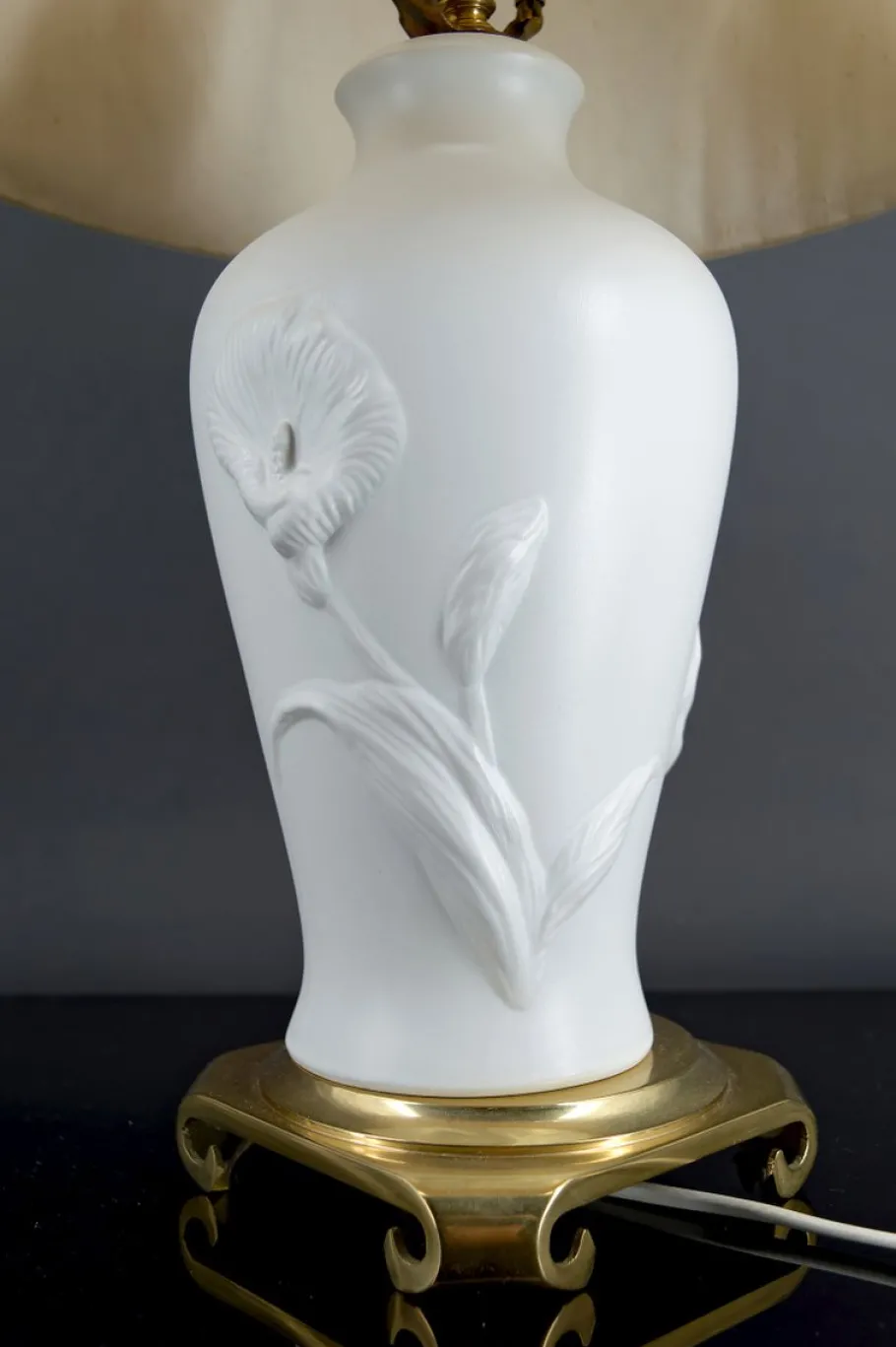 Best Pamono Calla Lily Lamp in Biscuit Porcelain by Nicholas Berbenczy for Franklin Mint, USA, 1986