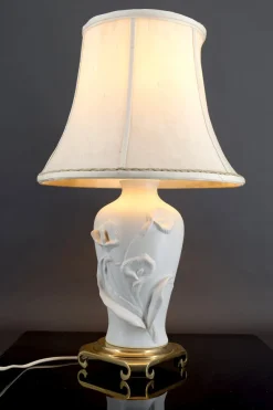 Best Pamono Calla Lily Lamp in Biscuit Porcelain by Nicholas Berbenczy for Franklin Mint, USA, 1986
