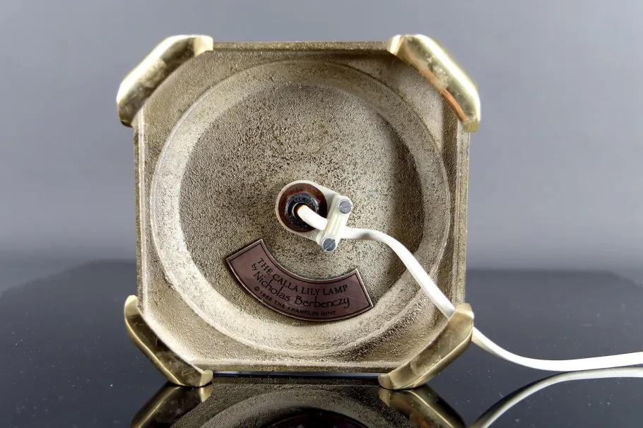 Best Pamono Calla Lily Lamp in Biscuit Porcelain by Nicholas Berbenczy for Franklin Mint, USA, 1986