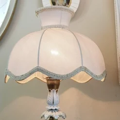 Best Pamono Capodimonte Porcelain Table Lamps with Small Pink Roses, Set of 2