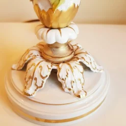 Best Pamono Capodimonte Porcelain Table Lamps with Small Pink Roses, Set of 2