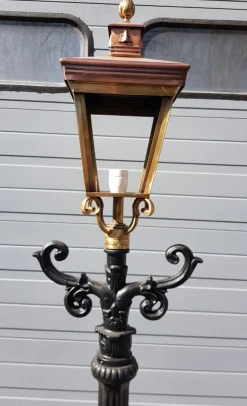 Clearance Pamono Cast Iron Garden Lamp with Square Copper Lantern