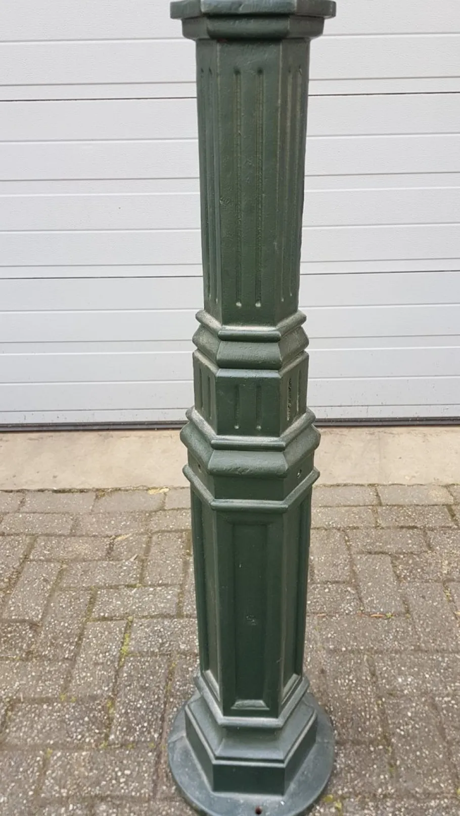 Outlet Pamono Cast Iron Lamp Post M2 with Cast Iron Square Lantern