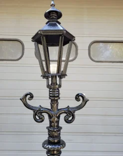Pamono Cast Iron Lamp with Cast Iron Lantern
