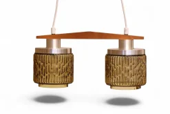 Clearance Pamono Ceiling Lamp with Amber Glass Shades, 1960s