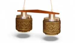 Clearance Pamono Ceiling Lamp with Amber Glass Shades, 1960s