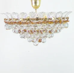 Best Pamono Ceiling Lamp with Glass Leaves and Spheres, 1970s