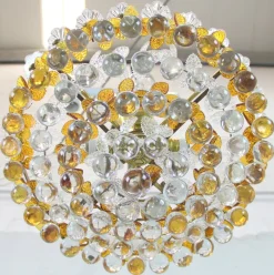Best Pamono Ceiling Lamp with Glass Leaves and Spheres, 1970s