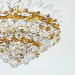 Best Pamono Ceiling Lamp with Glass Leaves and Spheres, 1970s