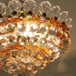 Best Pamono Ceiling Lamp with Glass Leaves and Spheres, 1970s