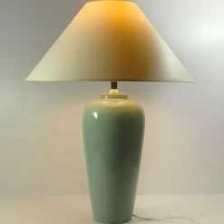 Best Pamono Celadon Ceramic Table Lamp from Velsen Keramiek, 1980s