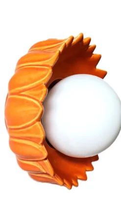 Best Pamono Ceramic Flower Wall Lamp, 1960s