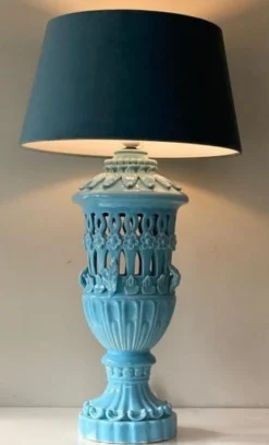 Best Pamono Ceramic Table Lamp in Floral Design by Famous Bondia Manises, 1950s