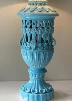 Best Pamono Ceramic Table Lamp in Floral Design by Famous Bondia Manises, 1950s