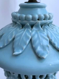 Best Pamono Ceramic Table Lamp in Floral Design by Famous Bondia Manises, 1950s