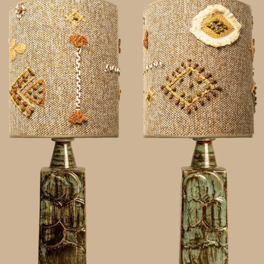 Clearance Pamono Ceramic Table Lamps attributed to Soholm, Denmark, 1960s, Set of 2