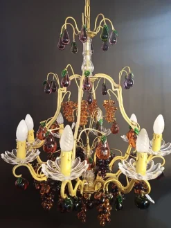 Best Pamono Chandelier 8 Lights with Glass Fruits