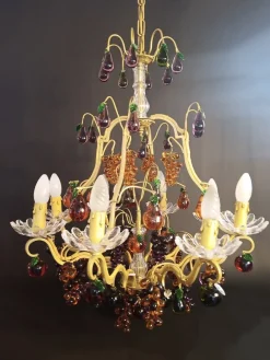 Best Pamono Chandelier 8 Lights with Glass Fruits
