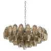 Clearance Pamono Chandelier with Fume Poliedri Murano Glass by Simoeng