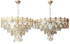 Best Pamono Chandeliers by Ernst Palme for Palwa, 1950s, Set of 2
