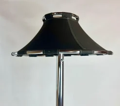 Discount Pamono Chrome and Black Fabric Floor Lamp by Anna Ehrner for Ateljé Lyktan