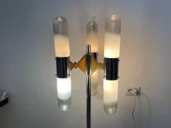 New Pamono Chrome and Murano Glass Floor Lamp from Mazzega, 1970s