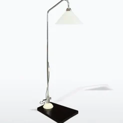 Online Pamono Chrome Floor Lamp with Glass Shade, 1960s