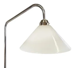 Online Pamono Chrome Floor Lamp with Glass Shade, 1960s