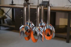 Clearance Pamono Chrome Metal Cascade Pendant Light from Massive Lighting, 1960s