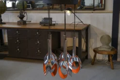 Clearance Pamono Chrome Metal Cascade Pendant Light from Massive Lighting, 1960s