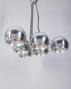 Clearance Pamono Chrome Metal Chandelier by Goffredo Reggiani for Reggiani, 1970s